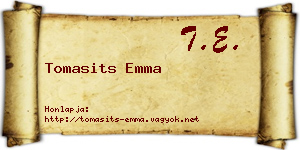 Tomasits Emma névjegykártya